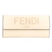 Pre-owned Leather wallets Fendi Vintage , Beige , Dames