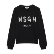 Zwarte Dames Sweatshirt Aw24 Msgm , Black , Dames