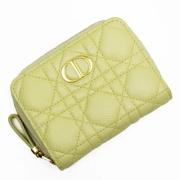 Pre-owned Leather wallets Dior Vintage , Yellow , Dames