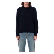 Navy Gebreide Crew Neck Sweater Maison Margiela , Blue , Heren