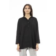 Lange mouw knoopshirt Alpha Studio , Black , Dames