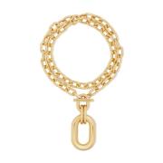 Gouden Link Hanger Ketting Paco Rabanne , Yellow , Dames