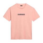 Korte Mouw T-shirt Napapijri , Pink , Heren