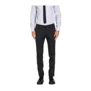 Slim Fit Jersey Chino Broek Navy Blauw Mason's , Blue , Heren