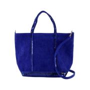 Blauwe Linnen Shopper Tas met Strass Vanessa Bruno , Blue , Dames