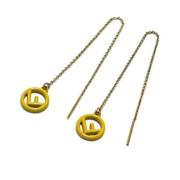 Pre-owned Metal earrings Fendi Vintage , Yellow , Dames