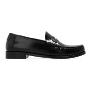 Zwarte Penny Loafers Saint Laurent , Black , Heren