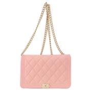 Pre-owned Leather wallets Chanel Vintage , Pink , Dames