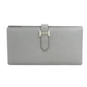 Pre-owned Leather wallets Hermès Vintage , Gray , Unisex