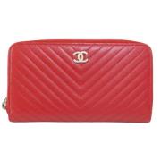 Pre-owned Leather wallets Chanel Vintage , Red , Dames