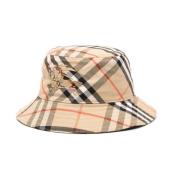 Vintage Check Beige Hat Burberry , Beige , Dames