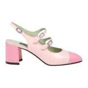 Roze Leren Slingback Pumps Carel , Pink , Dames