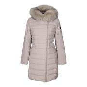 Beige Donsjas met Vossenbont Peuterey , Beige , Dames