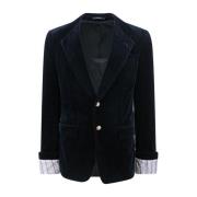 Blauwe Fluweel Blazer Elegant Stijlvol Mannen Gucci , Blue , Heren