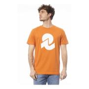 Casual Ronde Hals Katoenen T-shirt Invicta , Orange , Heren