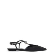 Kristal T-Strap Platte Sandaal Stuart Weitzman , Black , Dames