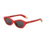 Strand Zonnebril Rood Frame Grijze Lenzen Jacquemus , Red , Unisex