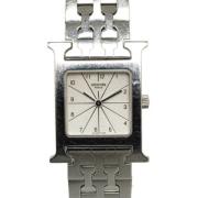 Pre-owned Stainless Steel watches Hermès Vintage , White , Heren