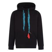 Zwarte Oversized Hoodie met Zilveren Studs JordanLuca , Black , Heren