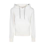 Capuchontrui van katoen, wol en leer Eleventy , White , Dames