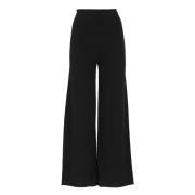 Zwarte Kasjmier Elastische Taille Broek Vanisé , Black , Dames