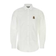 Witte Poplin Overhemd Moschino , White , Heren