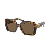 Bruine Donkere Frame Zonnebril Miu Miu , Brown , Dames