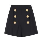 Zwarte Broek met Gouden Knopen Balmain , Black , Dames