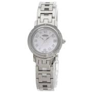 Pre-owned Stainless Steel watches Hermès Vintage , White , Dames