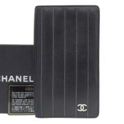 Pre-owned Leather wallets Chanel Vintage , Black , Dames