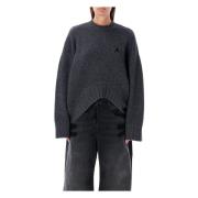 Grijze Oversized Gebreide Trui Aw24 The Attico , Gray , Dames