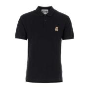 Zwarte Polo Shirt Moschino , Black , Heren