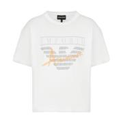 Korte Mouw T-shirt Emporio Armani , White , Dames