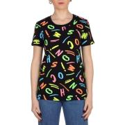 Korte Mouw T-shirt Moschino , Black , Dames