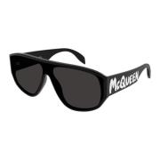 Black/Grey Sunglasses Am0386S Alexander McQueen , Black , Heren