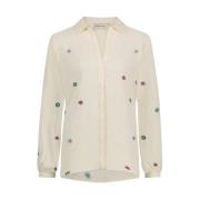 Bloemen Geborduurde Witte Blouse Fabienne Chapot , White , Dames