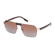 Rose Gold/Brown Shaded Zonnebril Ermenegildo Zegna , Brown , Unisex