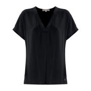 Korte Mouw Blouse Kocca , Black , Dames