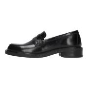 Zwarte Leren Loafers Notre-v , Black , Dames