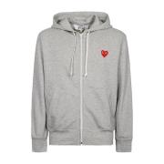 Grijze Logo Ritskatoen Hoodie Sweater Comme des Garçons , Gray , Heren