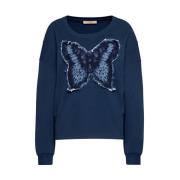 Sweatshirt met ronde hals Twinset , Blue , Dames