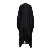 Zwart Zee Kleding Linnen Kaftan Taller Marmo , Black , Dames