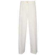 Witte Straight Cut Broek Erika Cavallini , White , Dames