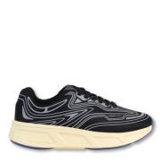 Lichtgewicht Zwarte Sneaker met Witte Details Fessura , Black , Dames