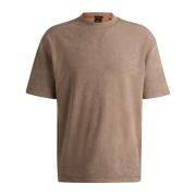 Korte mouwen heren T-shirt met geborduurd logo Hugo Boss , Beige , Her...