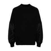 Zwarte Crew Neck Sweater Sacai , Black , Heren