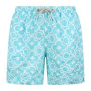 Geometrische Majolic Zwemshorts MC2 Saint Barth , Blue , Heren