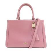 Pre-owned Leather handbags Coach Pre-owned , Pink , Dames