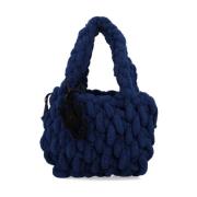 Chunky Gebreide Anker Logo Schoudertas JW Anderson , Blue , Dames