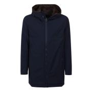 Blauwe Hooded Parka Jas Aw24 Herno , Blue , Heren